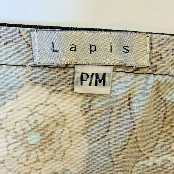 Y2K LAPIS Floral Skirt Brown Blue White A Line Unlined Side Zip Boho Womens P/M - Picture 4 of 10